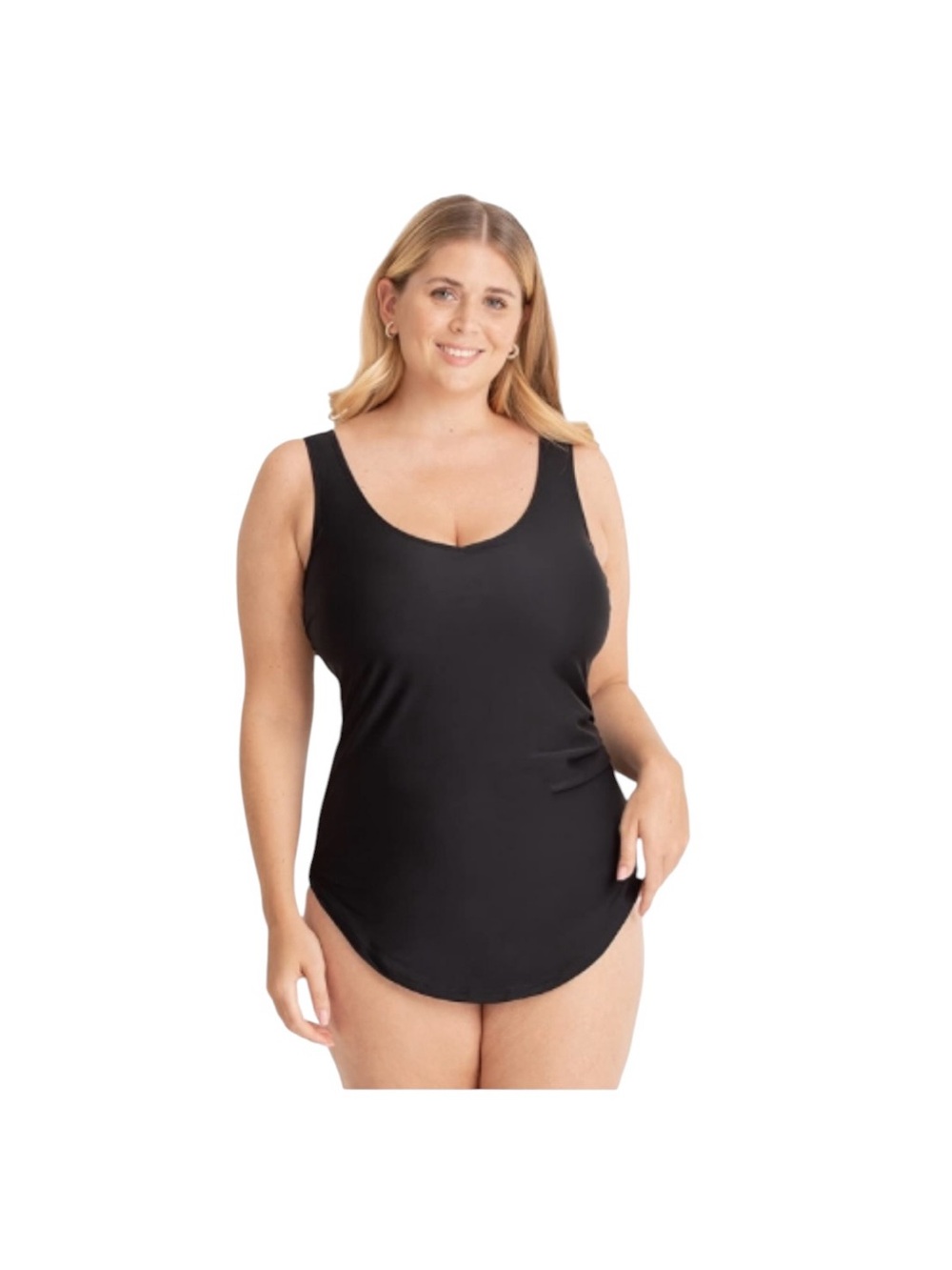 Shapermint NWT black complete smoothing one piece swim suit bathing suit Size XL